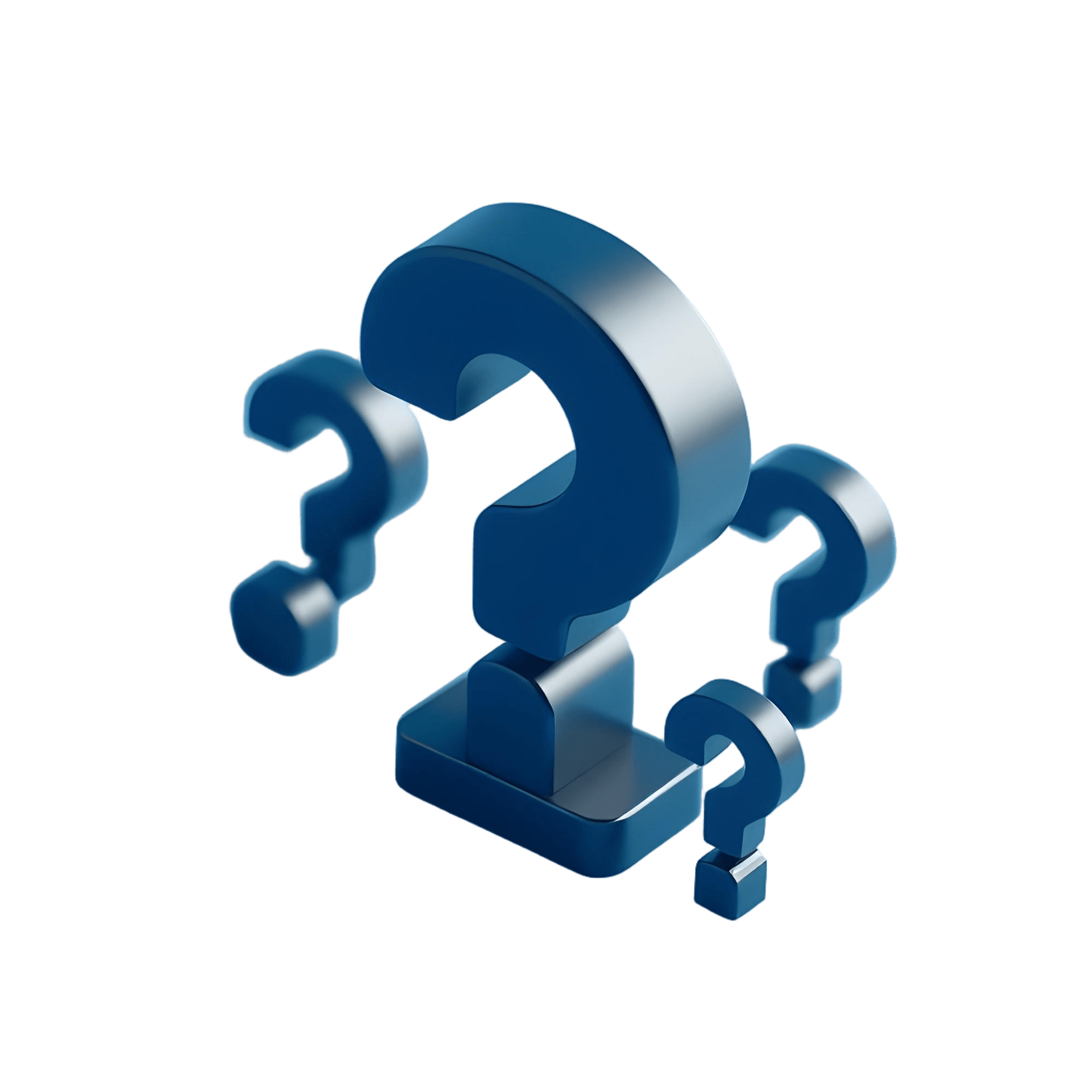 a blue question mark and question marks